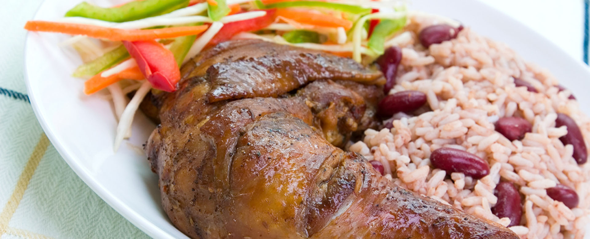 Caribbean Style Chicken Served With Rice